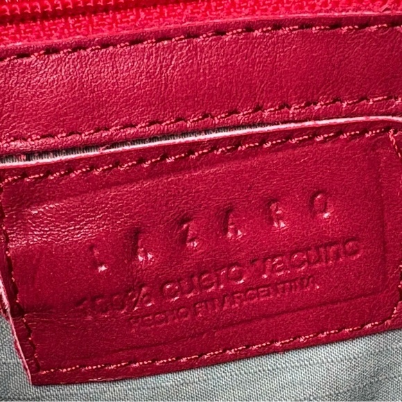 LAZARO Vintage Sporty Leather Shoulder Bag Stripe Strap Made in Argentina - Picture 4 of 16